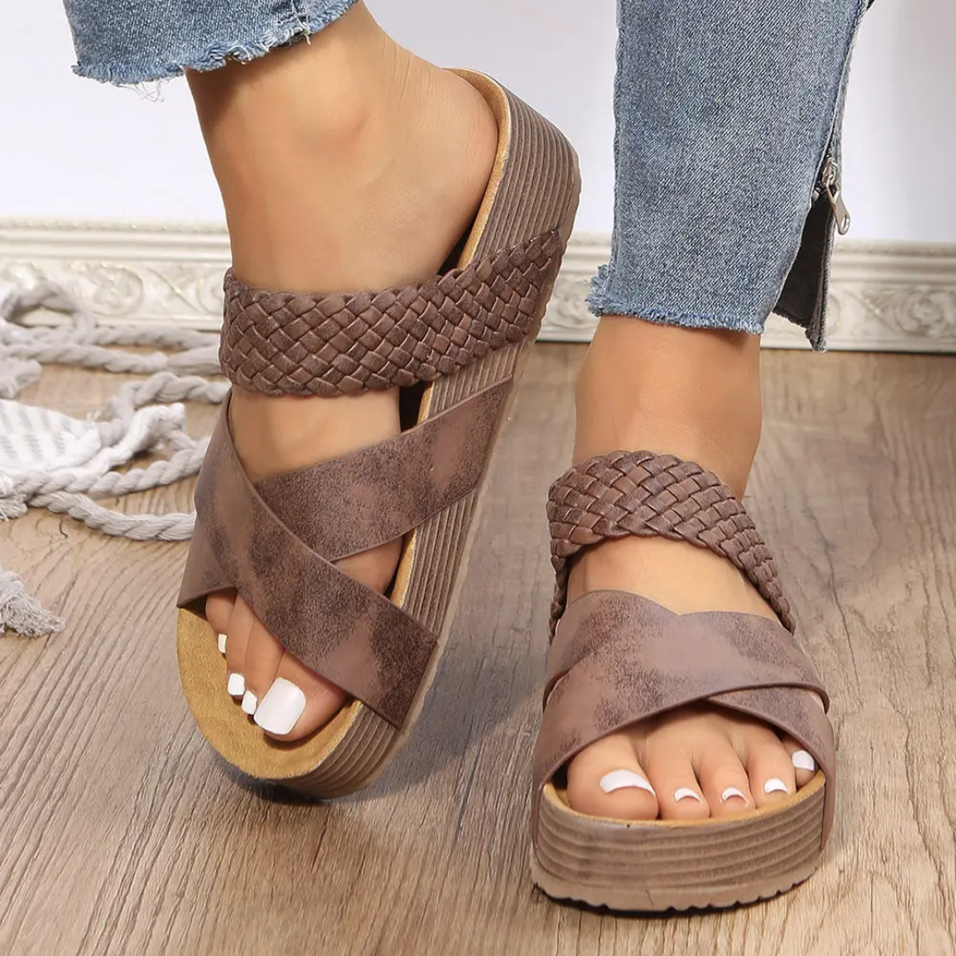 Nova – PU Leather Slip-On Sandals