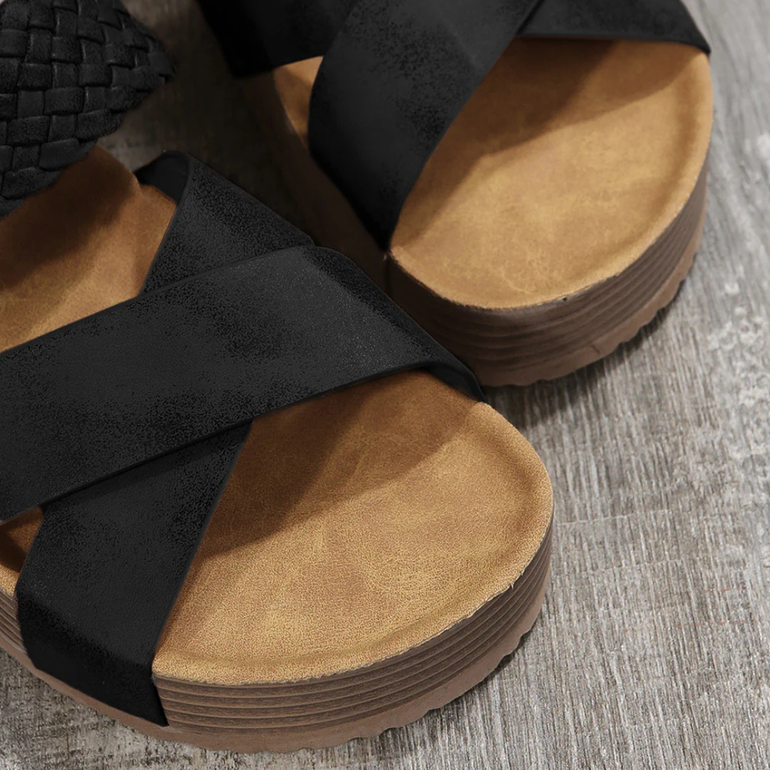 Nova – PU Leather Slip-On Sandals