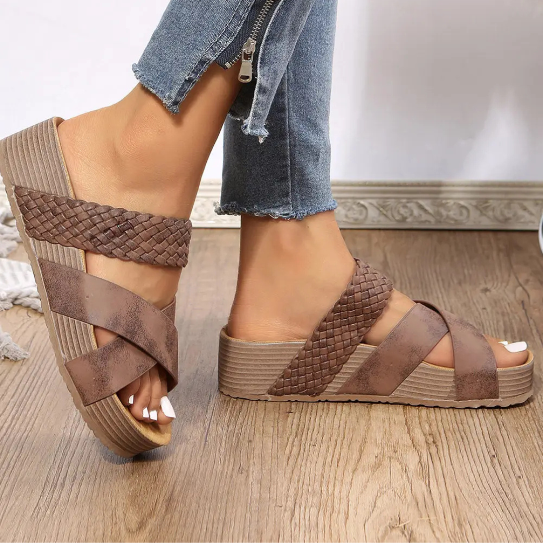 Nova – PU Leather Slip-On Sandals