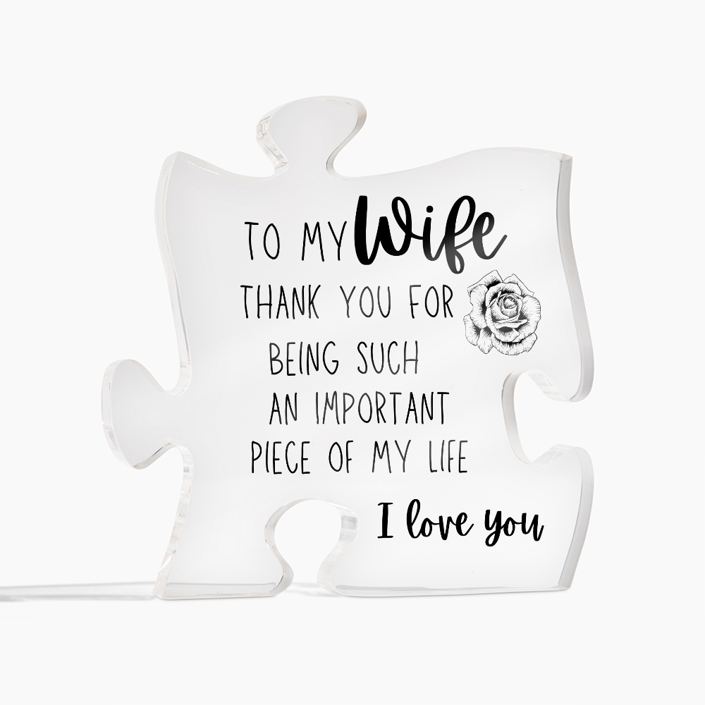 To My Wife - Printed Acrylic Puzzle Plaque