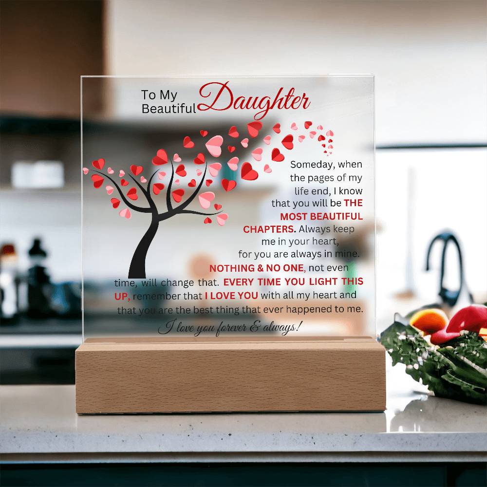 To My Beautiful Daughter - Printed Square Acrylic Plaque