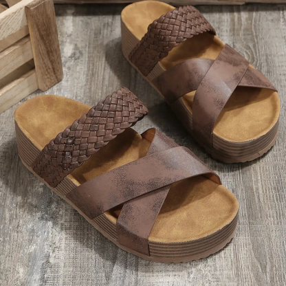 Nova – PU Leather Slip-On Sandals