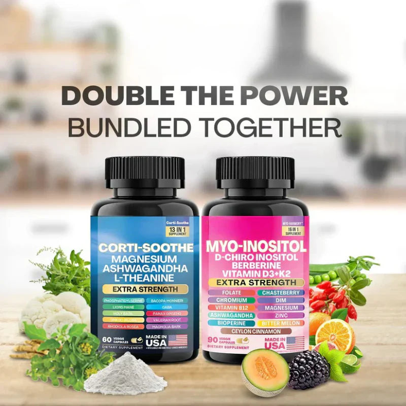 Magic Duo Bundle: Cortisol Support 60 & Myo-Inositol 90 Capsules