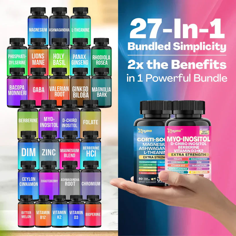Magic Duo Bundle: Cortisol Support 60 & Myo-Inositol 90 Capsules