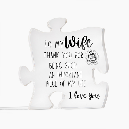 To My Wife - Printed Acrylic Puzzle Plaque