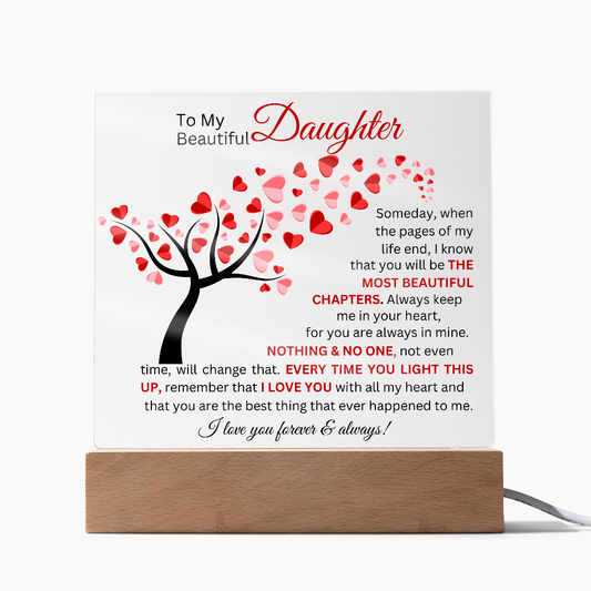 To My Beautiful Daughter - Printed Square Acrylic Plaque