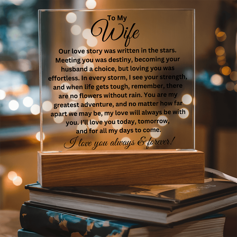To My Wife - Love Story - Printed Square Acrylic Plaque