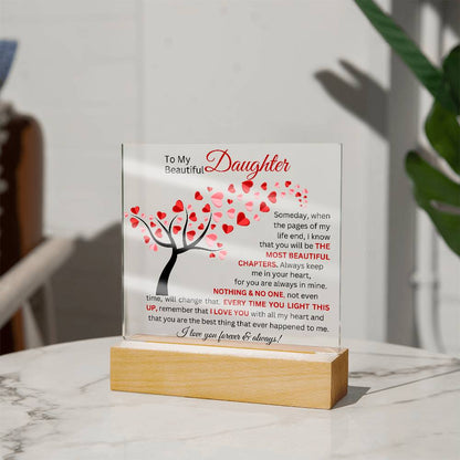 To My Beautiful Daughter - Printed Square Acrylic Plaque