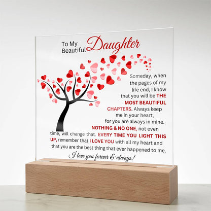 To My Beautiful Daughter - Printed Square Acrylic Plaque