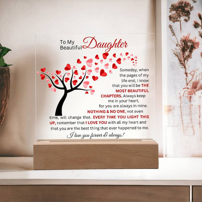To My Beautiful Daughter - Printed Square Acrylic Plaque