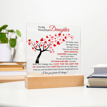 To My Beautiful Daughter - Printed Square Acrylic Plaque