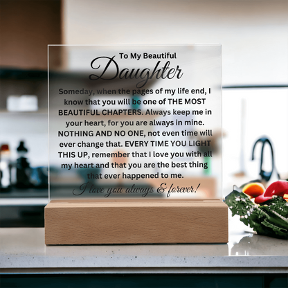 To My Beautiful Daughter - Printed Square Acrylic Plaque