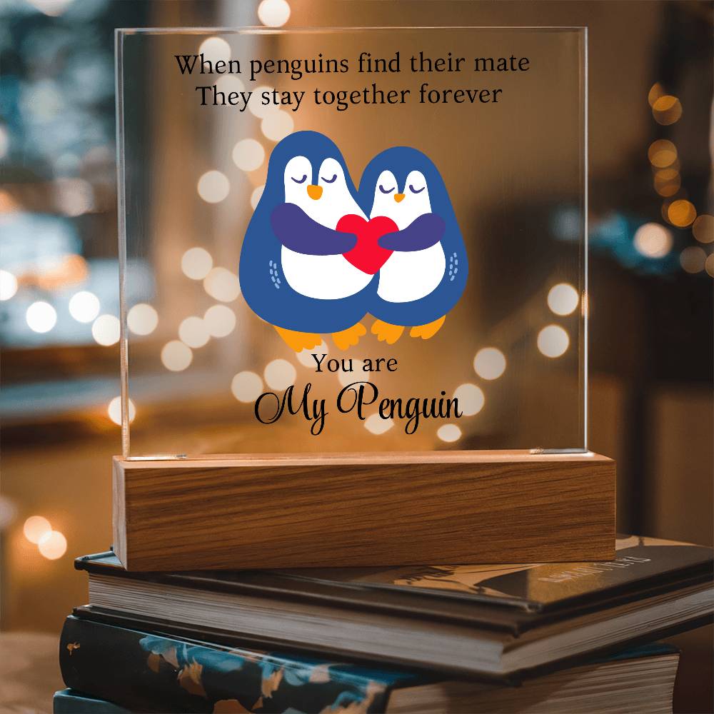 You Are My Penguin - Printed Square Acrylic Plaque