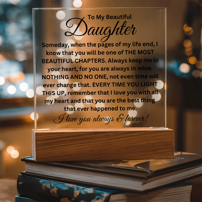 To My Beautiful Daughter - Printed Square Acrylic Plaque