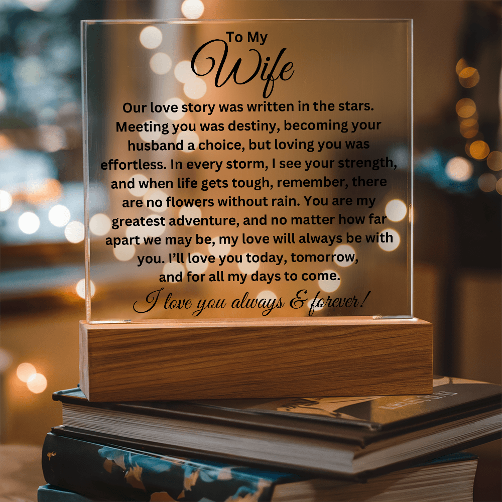 To My Wife - Love Story - Printed Square Acrylic Plaque