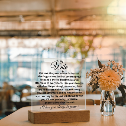 To My Wife - Love Story - Printed Square Acrylic Plaque