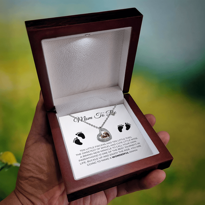 Mama To Be - Baby Feet Heart Necklace