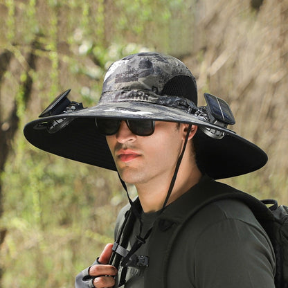 CooliHat - Solar Fan Hat with Dual Power Supply